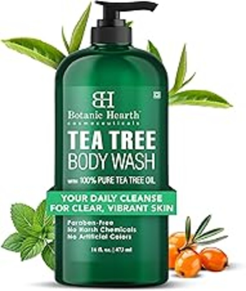 Botanic Hearth Tea Tree Body Wash -16 fl oz- All-Natural & Odor-Control Shower Gel for Acne, Athlete’s Foot, Ringworm, Jock Itch & Healthy Skin, Sulfate & Paraben Free, for Men & Women