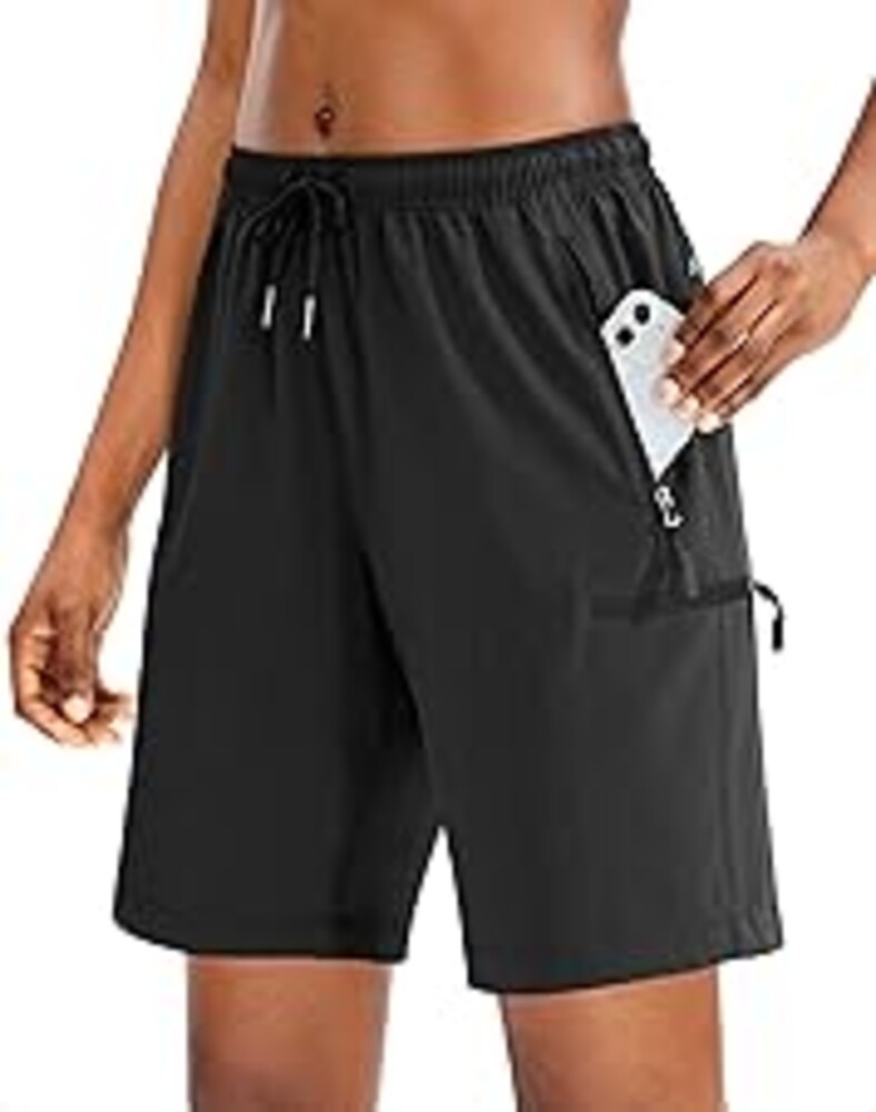 SANTINY Women's 5''/ 7''/9'' Hiking Cargo Shorts Quick Dry Lightweight Summer Shorts for Women Athletic Golf Zipper Pockets