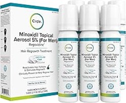 Minoxidil for Men Foam 5% - Unscented 6 Month Supply - Helps Restore Vertex Hair Loss & Thinning - 5% Minoxidil Foam For Men - Extra Strength Supports Hair Regrowth