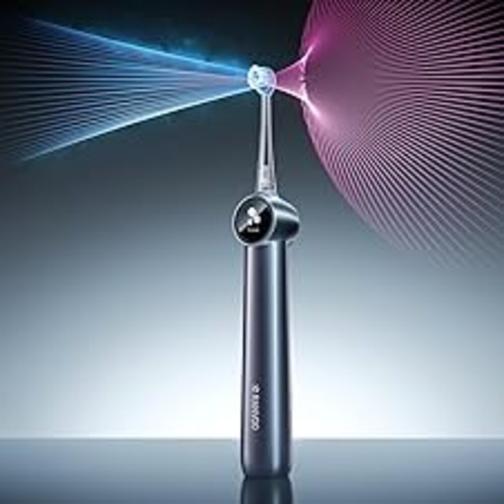 RANVOO AirJet X5 [New-Gen Jet Clean | Max Tartar Removal] Electric Toothbrush, 100% Plaque Removal, Whitening & Gum Care, 60-Day Battery Life, Rechargeable with 3 Pro Brush Heads, Space Gray