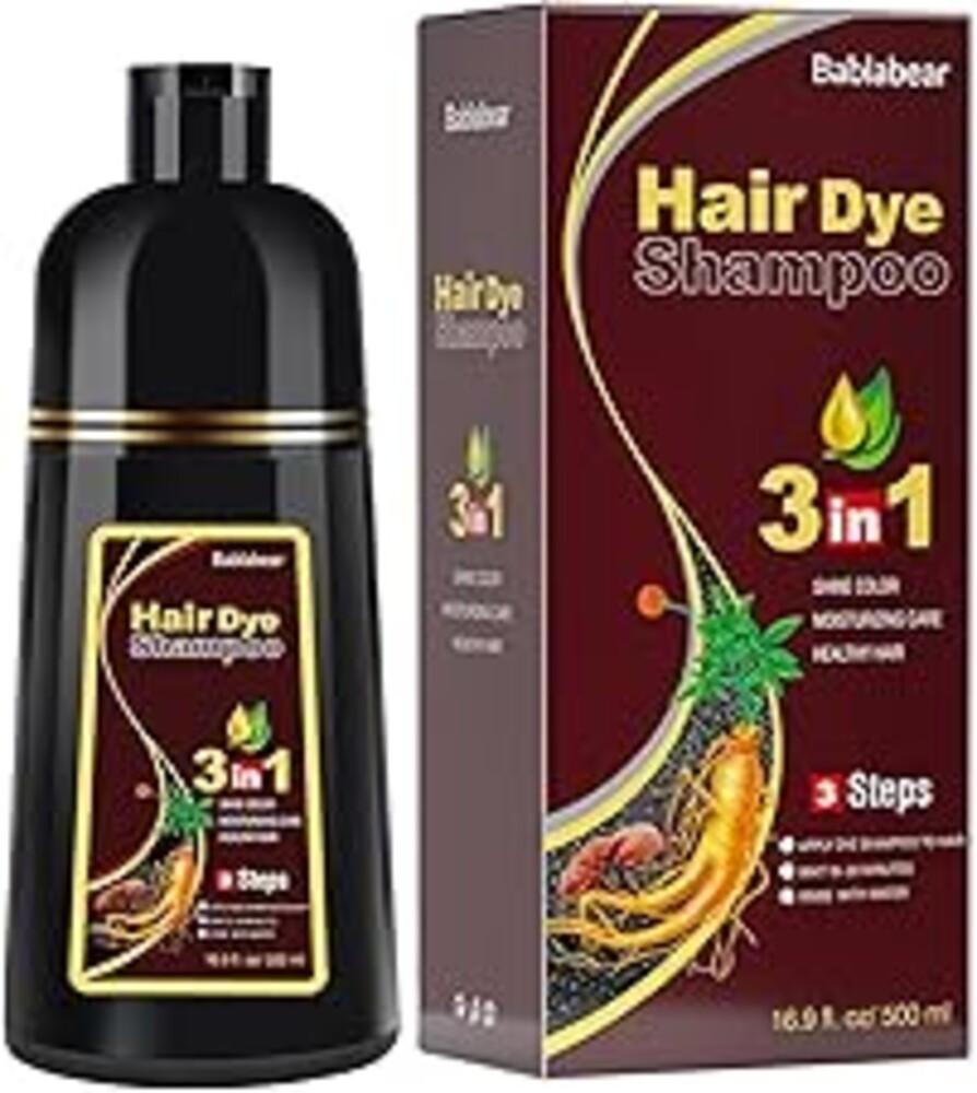 Bablabear Brown Hair Dye Shampoo for Gray Hair Coverage,Instant Hair Color Shampoo for Women and Men.500ml