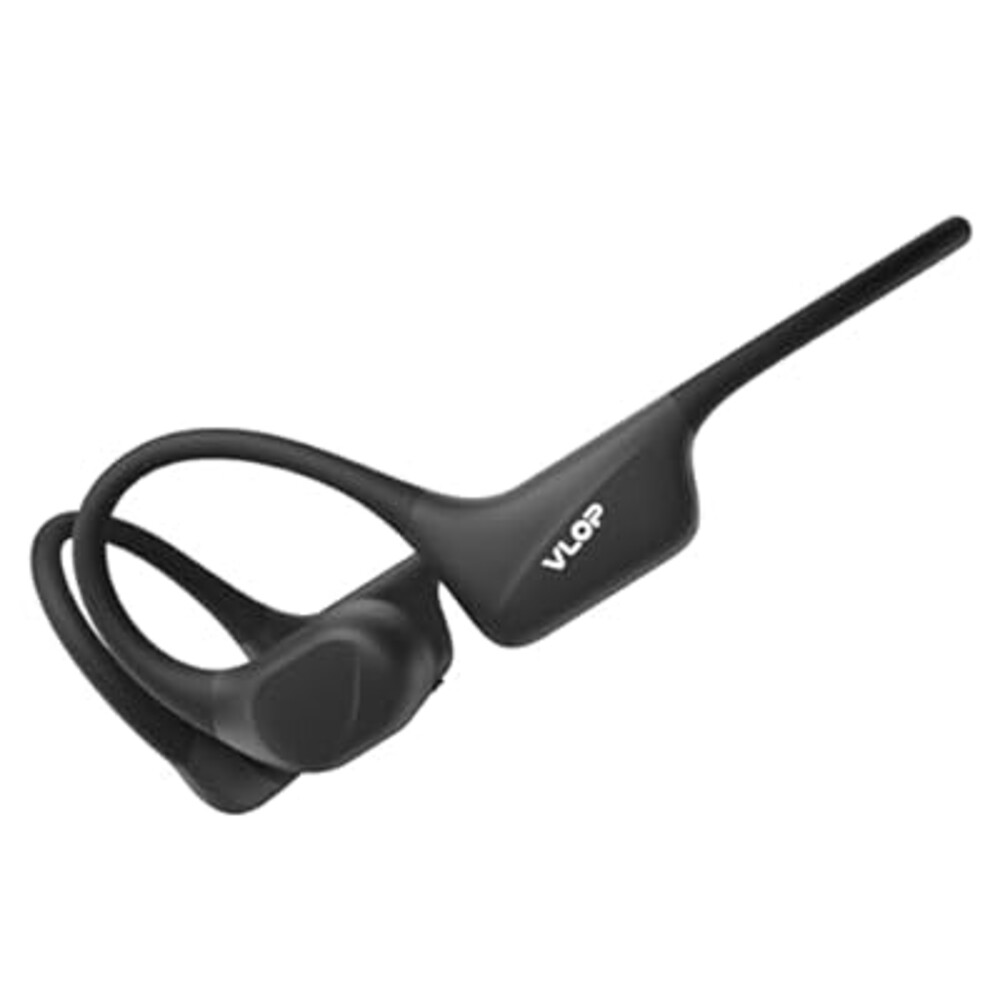 VLOP Bone Conduction Headphones for Swimming - Open-Ear Wireless Sport Earbuds with Hybrid Bone & Air Conduction, Built-in MP3 Storage, IPX8 Waterproof, Bluetooth Running Headphones (Midnight Black)