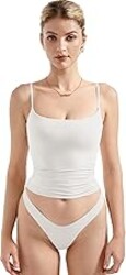 SUUKSESS Women Double Line Square Neck Tank Top Summer Y2K Going Out Basic Cami Shirt