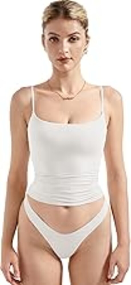 SUUKSESS Women Double Line Square Neck Tank Top Summer Y2K Going Out Basic Cami Shirt