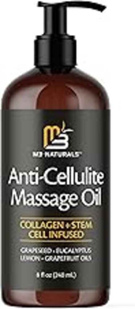 Firming Body Massage Oil with Collagen & Stem Cell – Helps Smooth the Appearance of Cellulite & Improve Skin Texture – Refreshing Aromatherapy Body Oil for Legs & Full Body – 8 Fl Oz by M3