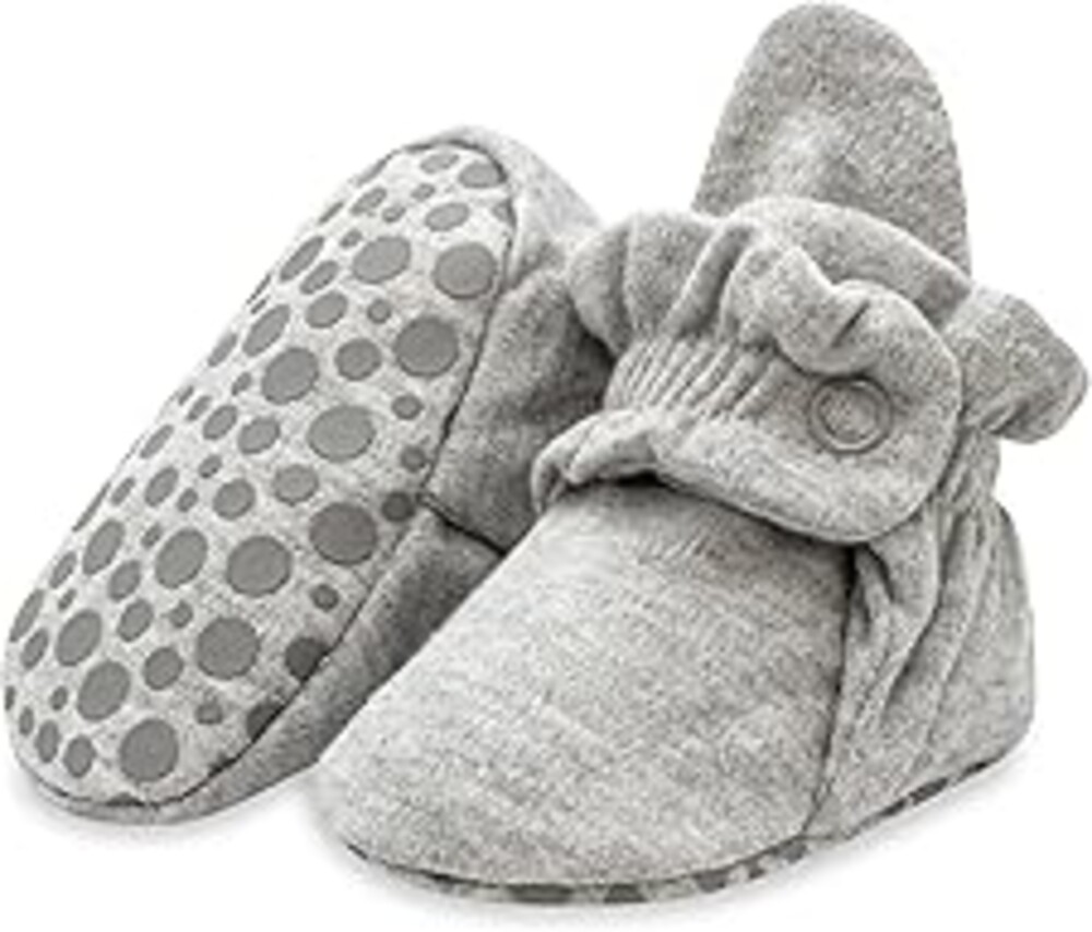 Zutano Unisex Organic Cotton Baby Booties, Stay-On and Non-Slip, Newborn to Toddler