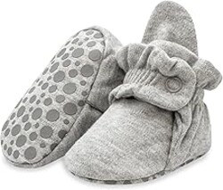 Zutano Unisex Organic Cotton Baby Booties, Stay-On and Non-Slip, Newborn to Toddler