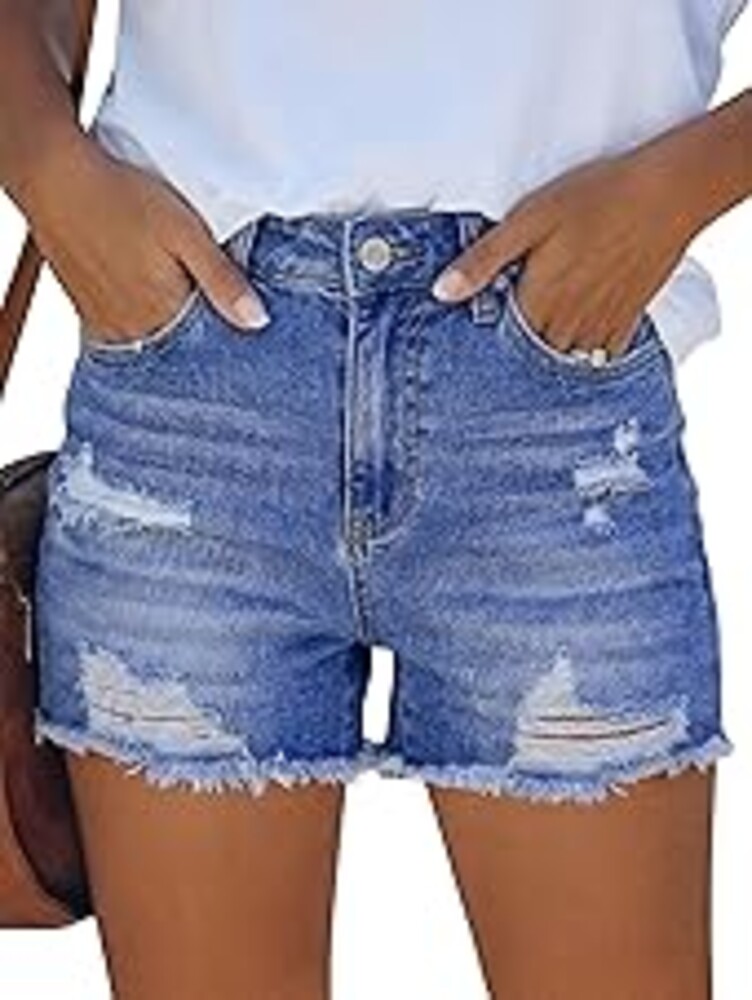 ANRABESS Denim Shorts for Women High Waisted Ripped Rolled Stretchy Jeans Shorts Casual Distressed 2026 Summer Clothes