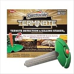 Spectracide Terminate Termite Detection & Killing Stakes, Kills Foraging Termites, Detects Termite Activity, 15 Count