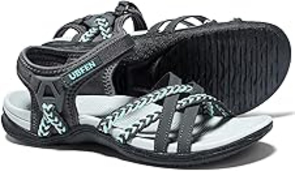 UBFEN Womens Hiking Comfort Sport Sandals Beach Vacation Camping Casual Sport Sandals with Adjustable Straps and Arch Support
