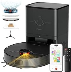 uninell Robot Vacuum and Mop Combo with Self-Emptying, Robotic Vacuum Cleaner 7000Pa & LiDAR Navigation, 180 Mins,90 Days Capacity, Home Mapping, for Pet Hair/Hard Floors/Carpets, App/Alexa Control