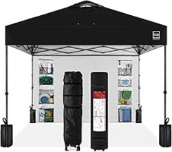 Best Choice Products 10x10ft Pop Up Canopy Tent with Sidewall, 1 Person 1 Minute Set Up, Carry Case, 4 Weight Bags - Black