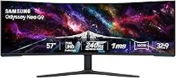 Samsung 57" Odyssey Neo G9 (G95NC) Series Dual 4K UHD 1000R Curved Gaming Monitor, 240Hz, 1ms with DisplayPort 2.1, Quantum Mini-LED, DisplayHDR 1000, AMD FreeSync Premium Pro, LS57CG952NNXZA