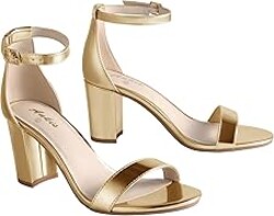 Ankis Heels for Women Open Toe Ankle Strap Chunky Heel Sandals 2.75 Inch