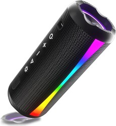 dotn Portable Bluetooth Speaker, 2026 Bluetooth Wireless Speaker 5.4 with RGB Lights, 20H Playtime with Deep Bass, IP7 Waterproof, TWS Pairing, Portable Speaker for Travel/Party/Home/Gifts, Black