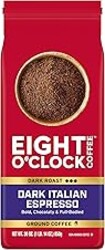 Eight O'Clock Coffee Dark Italian Espresso, Dark Roast Ground Coffee, 100% Arabica, Bold & Chocolaty, 30 Ounce (Pack of 1)