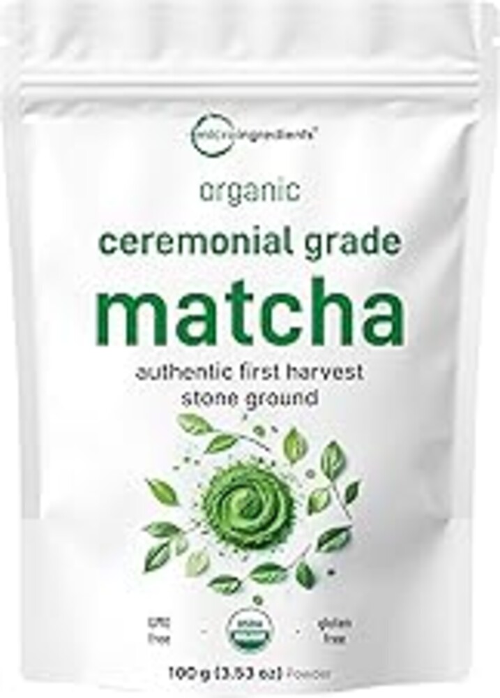 Micro Ingredients Organic Ceremonial Grade Matcha Powder, 100 Servings | Authentic Japanese First Harvest Matcha Green Tea Powder For Barista-Grade Latte, Beverage & Baking