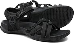 UBFEN Womens Hiking Comfort Sport Sandals Beach Vacation Camping Casual Sport Sandals with Adjustable Straps and Arch Support