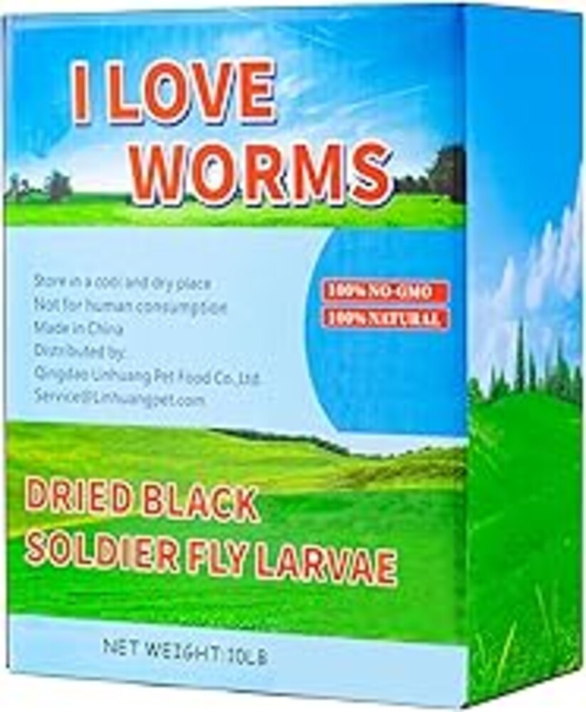 I LOVE WORMS Dried Black Soldier Fly Larvae (10lb), 100% Natural Non-GMO, Treat for Chickens, More Calcium Chicken Feed Than Mealworms