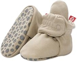 Zutano Unisex Organic Cotton Baby Booties, Stay-On and Non-Slip, Newborn to Toddler