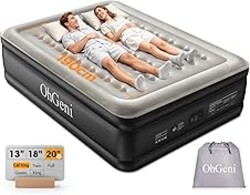 OhGeni 20" Raised Cal King Air Mattress with Built in Pump, Keep Feet from Dangling, Extra Length Blow up Mattress, Back-Friendly Airbed for Guests, Luxury Comfort for People(190CM Height), 700lbs