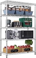 M MZG 1750 LBS Storage Shelves 5-Tier Utility Shelving Unit Steel Organizer Wire Rack for Home,Kitchen,Office,Garage, Capacity 17.7" D x 47.2" W x 72.3" H | Organizer Wire Rack