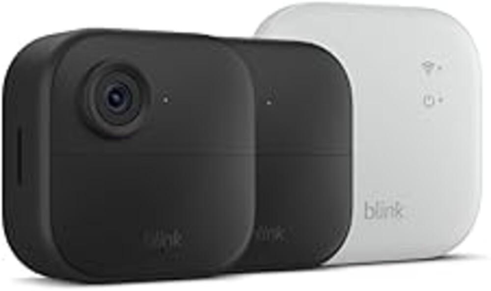 Blink Outdoor 4 XR – two-year battery wireless camera with 4x security coverage, 1000 ft open-air range or 400 ft with typical use — 2 camera system