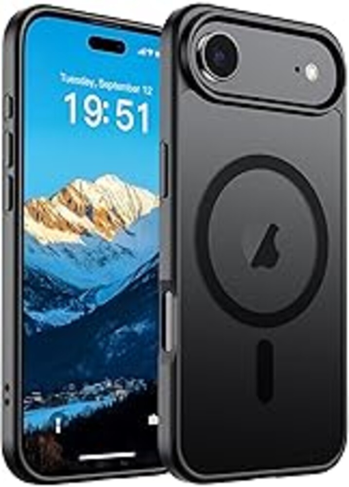 SUPFINE Magnetic for iPhone Air Case (Compatible with MagSafe)(Military Grade Drop Protection) Slim Translucent Matte Shockproof with Anti-Fingerprint Phone Cover for 17 Air, Black