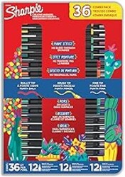 Sharpie Creative Markers Variety Pack, Water-Based Acrylic Paint Markers, Assorted Tips and Colors, 36 Count - Works on Paper, Metal, Wood, Ceramic, Glass, Rock, Canvas
