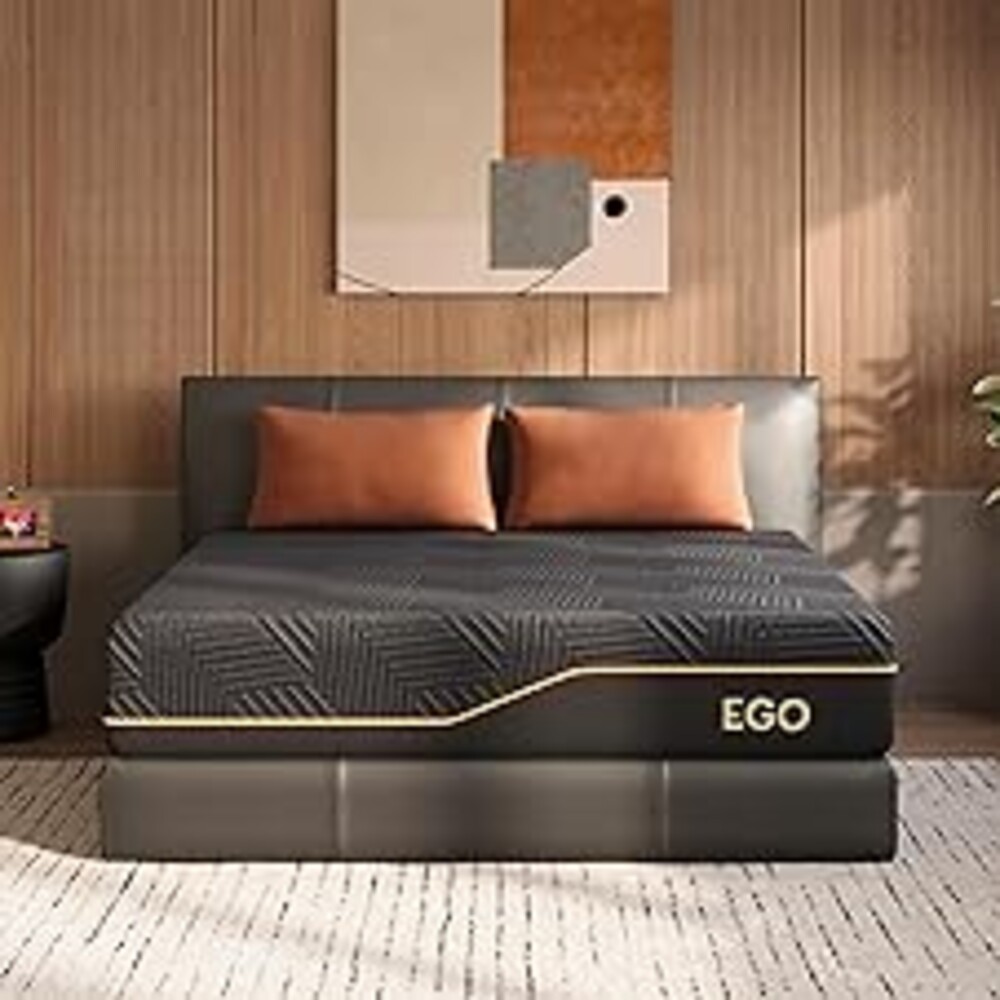 MLILY EGOHOME 12 Inch Queen Size Memory Foam Mattress for Cooling Sleep, Pressure Relief Cooling Copper Gel Bed in a Box, Foam Made in USA, CertiPUR-US Certified, Medium Firm, 60x80x12 Black