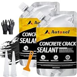 Concrete Crack Filler, Pro Cement Crack Filler, Asphalt Crack Filler,Slab Concrete Crack Waterproof, Self-Leveling Driveway Crack Filler, Quick-Drying Sealing Adhesive, Crack Filler Black-2 Pcs