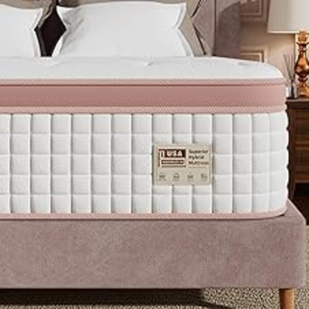 King Mattress 14 Inch Extra Firm, Heavy Sleep Hybrid Mattress in a Box for Back Pain Relief, Motion Isolation Bed Used for Couples and Side Sleepers, CertiPUR-US & Zero Fiberglass,365-Night Trial