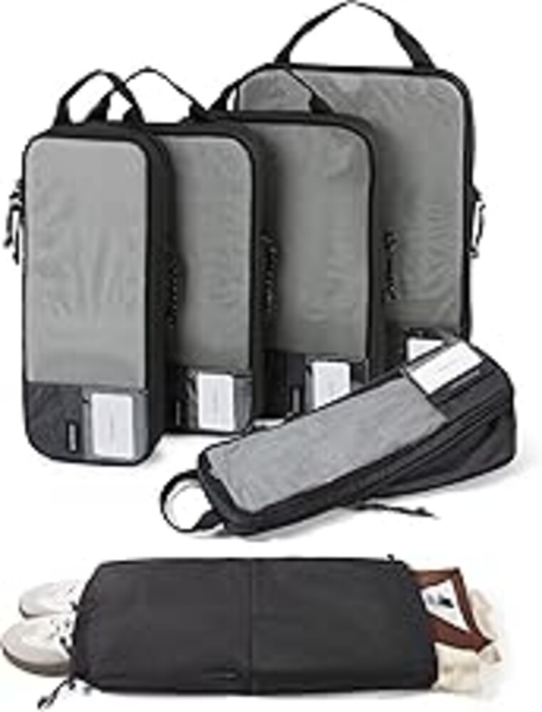 BAGSMART 6 Set /4 Set/2 Set Compression Packing Cubes for Travel, Lightweight Luggage Organizer Bags, Durable Space Saver Bags Travel Essentials