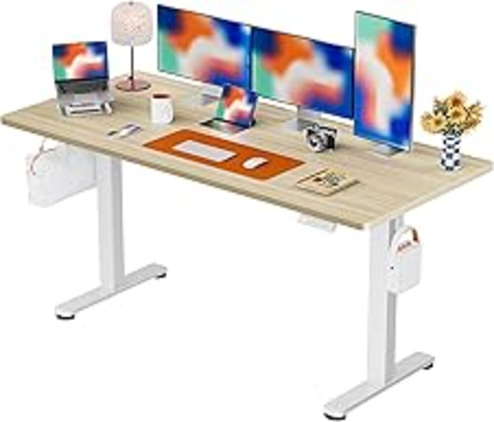 ErGear Height Adjustable Electric Standing Desk, 71 x 30 Inches Sit Stand up Desk, Memory Computer Home Office Desk, Natural
