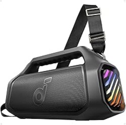 Soundcore Boom 2 Plus Portable Speaker By Anker, 140W, 2+2 Channel, BassUp 2.0, 20H Playtime, Fast Charge, IPX7 Waterproof, RGB Lights, Power Bank, Bluetooth 5.3, Outdoor Speakers, Camping, Beach