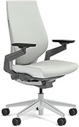 Steelcase Gesture Office Chair - Ergonomic Work Chair with Wheels for Carpet - Comfortable - Intuitive-to-Adjust for Desk - 360-Degree Arms - Nickel Gray Fabric