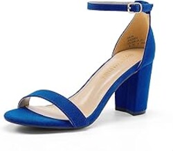DREAM PAIRS Women's Chunk Low Heel Pump Sandals