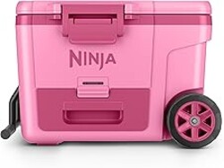 Ninja FrostVault 45QT Cooler with Wheels | Insulated with Temp Dry Storage Drawer | Keeps Ice Cold for Days | for The Beach, Camping, Picnics & More | Strawberry Rhubarb | FB245BP