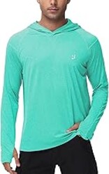 Roadbox Mens UPF 50+ Fishing Shirts, Long Sleeve UV Sun Hoodie, Hiking Running Swim Athletic Workout Shirt
