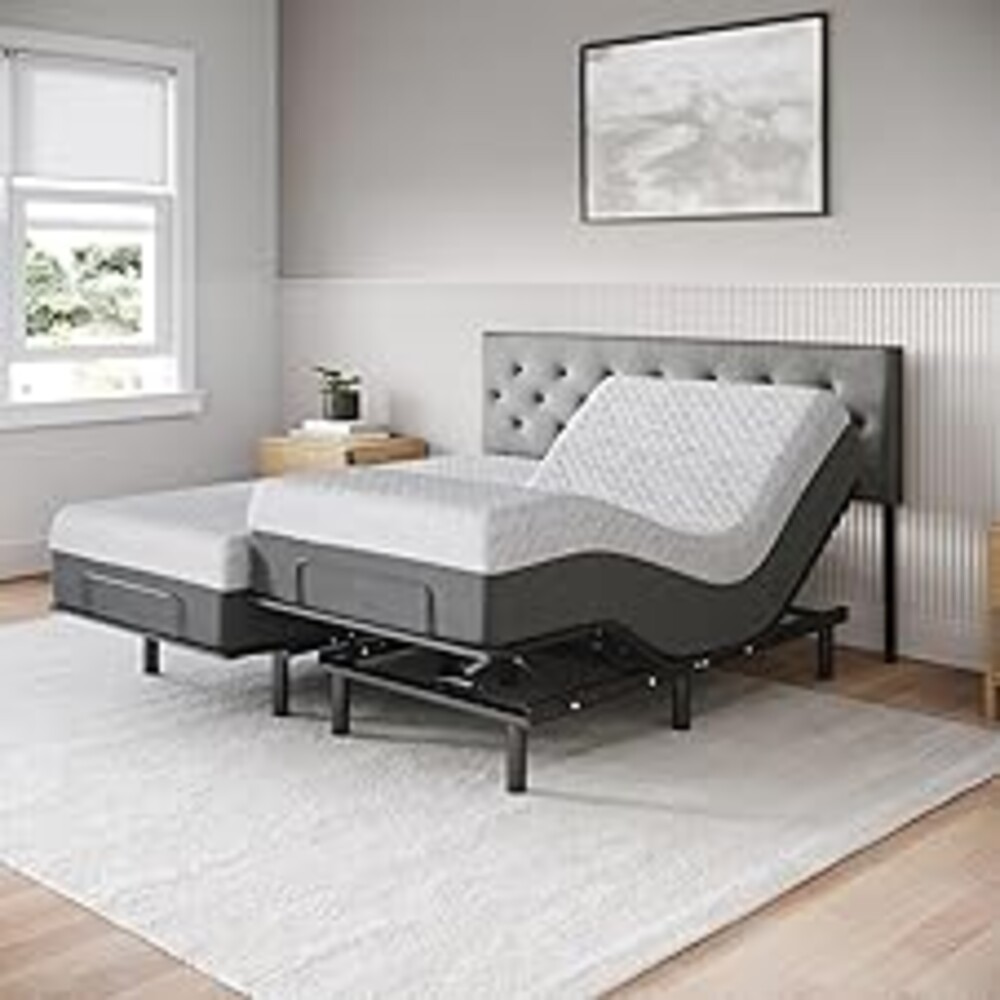 Celestial Aurora Adjustable Bed Base (Frame) + 12 inch Gel Memory Foam Mattress (Medium Soft), Easy Assembly, Head and Foot Lift, Zero Gravity, Memory Positions, CertiPUR-US Bed - Split King