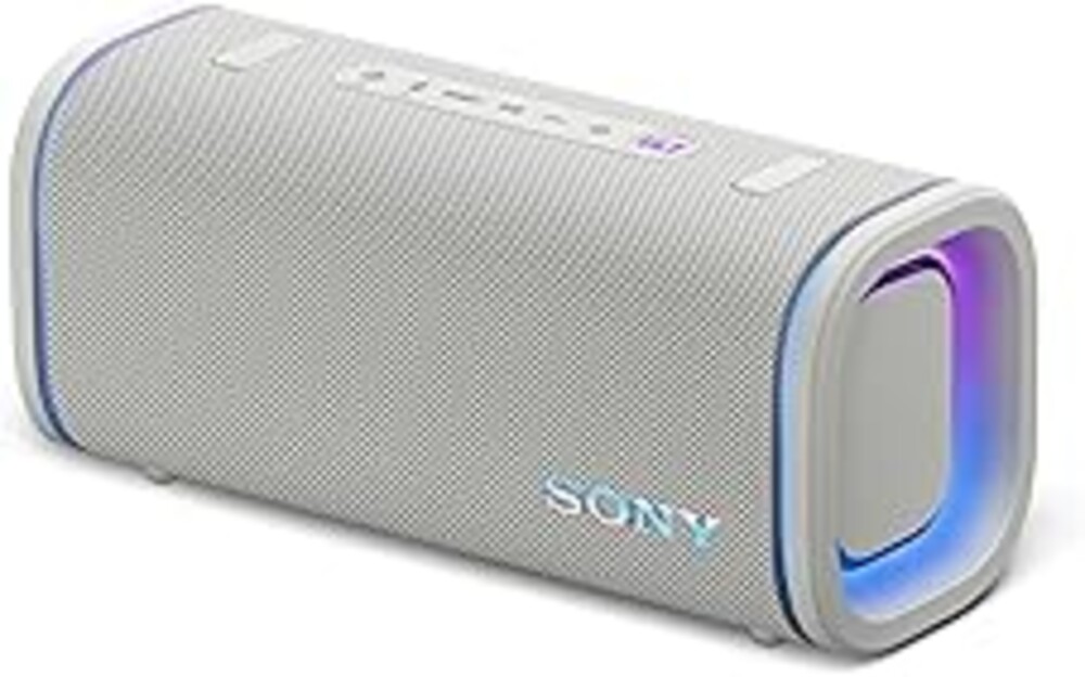 Sony ULT Field 5 Wireless Portable Bluetooth Speaker, IP67 Waterproof, Dustproof, and Rustproof with Enhanced Bass, 25 Hour Battery, 360° Party Light, and Shoulder Strap (SRSULT50W), Off White