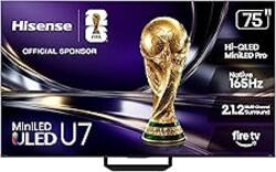 Hisense 75" U7 Mini-LED ULED 4K UHD Best Premium Gaming Smart Fire TV (75U7SF, 2026 New) - Hi-QLED, Native 165Hz, VRR 330, HDR10+, Dolby Vision IQ · Atmos, IMAX Enhanced, Anti-Reflection, 2.1.2 Ch