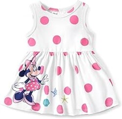Disney Minnie Mouse Princess Frozen Elsa Stitch Girls Dress Sleeveless & Short Sleeve Casual Summer Clothes Baby to Toddler