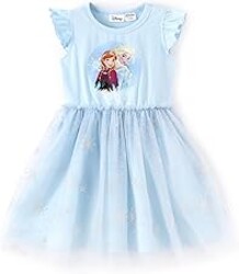 Disney Princess Frozen Elsa Minnie Stitch Toddler Girl Tulle Tutu Dress Ruffle Sleeve Mesh Summer Birthday Party Clothes 2-9Y