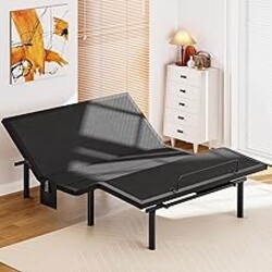 Amada Queen Adjustable Bed Base, Bed Frame with Head & Foot Incline, Wireless Remote, 4 USB Ports & LED Night Light, Head & Foot Incline, Electric Bed with 4 Height Options, 01B-Q