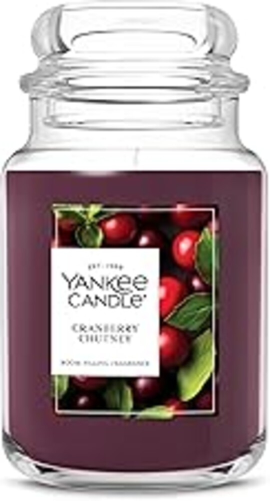 Yankee Candle Cranberry Chutney, Scented Candle, 22oz Large Jar with up to 150 Hour Burn Time, Giftable