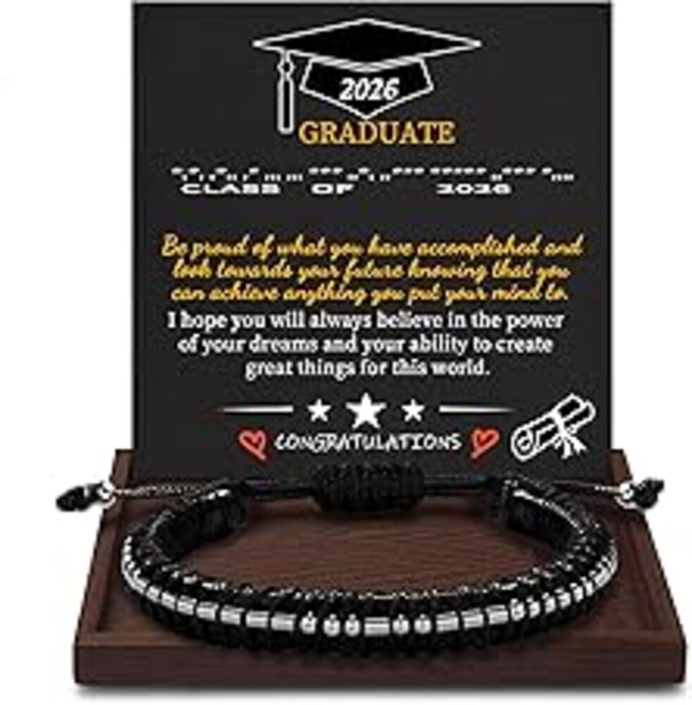 Btysun Fathers Day Gift, Gifts for Men Morse Code Bracelets for Men 2026 Graduation Gifts Mens Bracelet for Him Boyfriend Husband Leather Bracelet Motivational Birthday Jewelry Stocking Stuffers