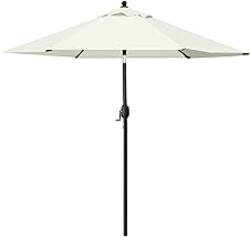 Sunnyglade 7.5' Patio Umbrella Outdoor Table Market Umbrella with Push Button Tilt/Crank, 6 Ribs (Beige)