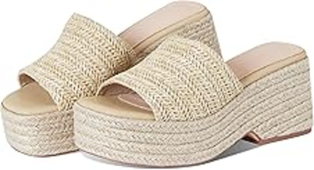 EQAUDES Platform Slip on Espadrille Sandals for Women Summer Wedges Slides -Flatform, Open Toe, Bohemia, Beach, Wedding