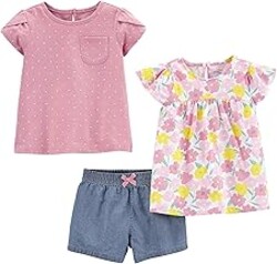 Simple Joys by Carter's Baby Girls' 3-piece Playwear Set